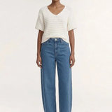 Mae Barrel Leg Jeans (Mid Blue)