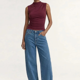 Mae Barrel Leg Jeans (Mid Blue)