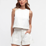 Stella Denim Top (White)