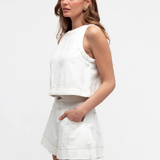 Stella Denim Shorts (White)