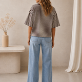Jade Stripe Top (Chocolate Stripe)