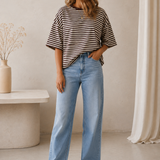 Jade Stripe Top (Chocolate Stripe)