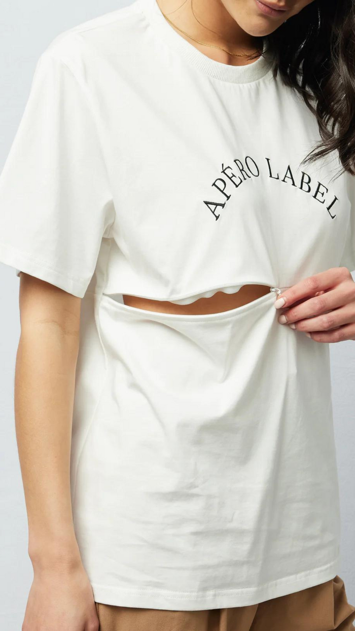 Arch Embroidered Panel Tee