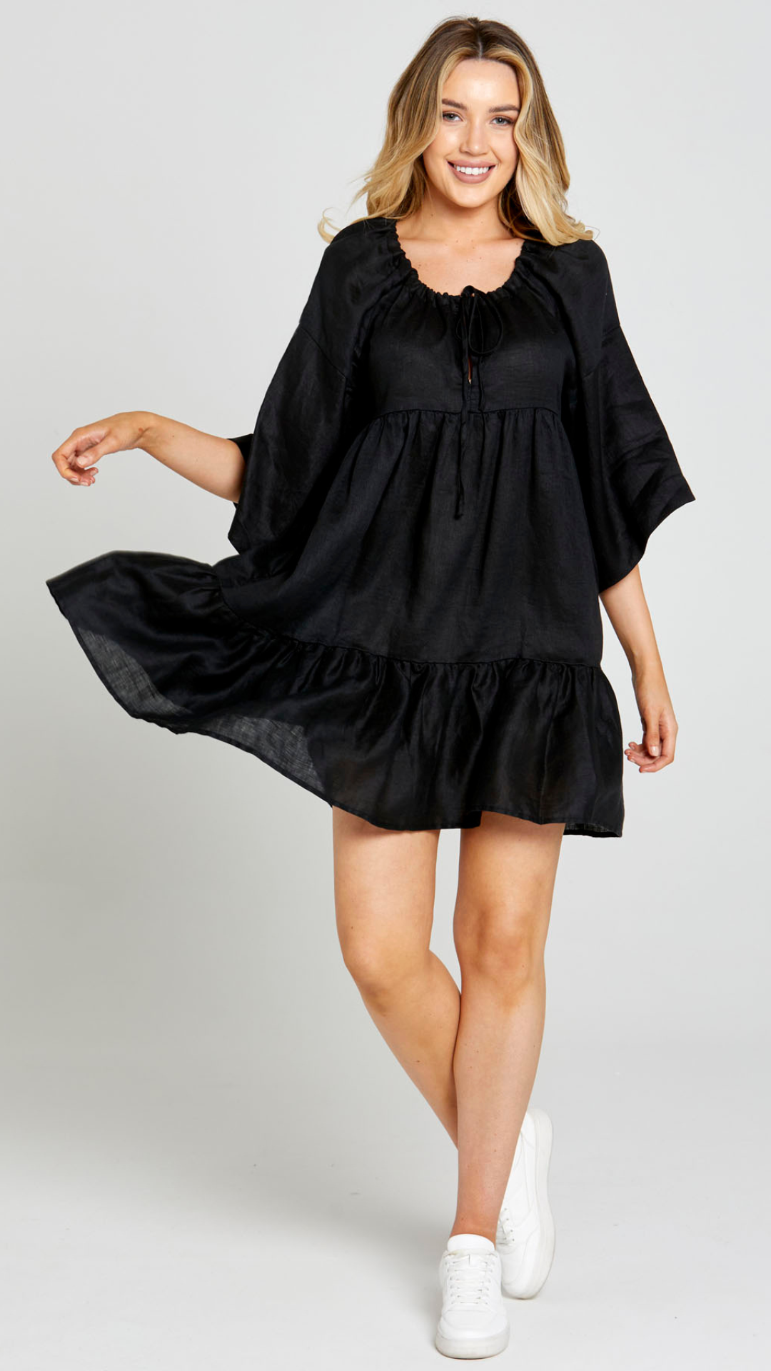 Cassie Kaftan Dress (Black)