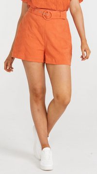 Asher Belted Shorts (Burnt Orange)