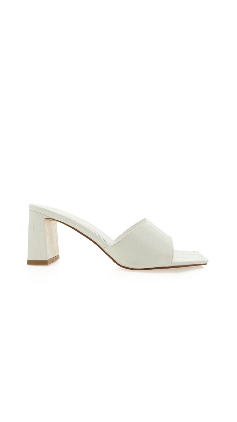 Irine Mule (White Croc)