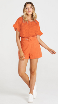 Asher Belted Shorts (Burnt Orange)