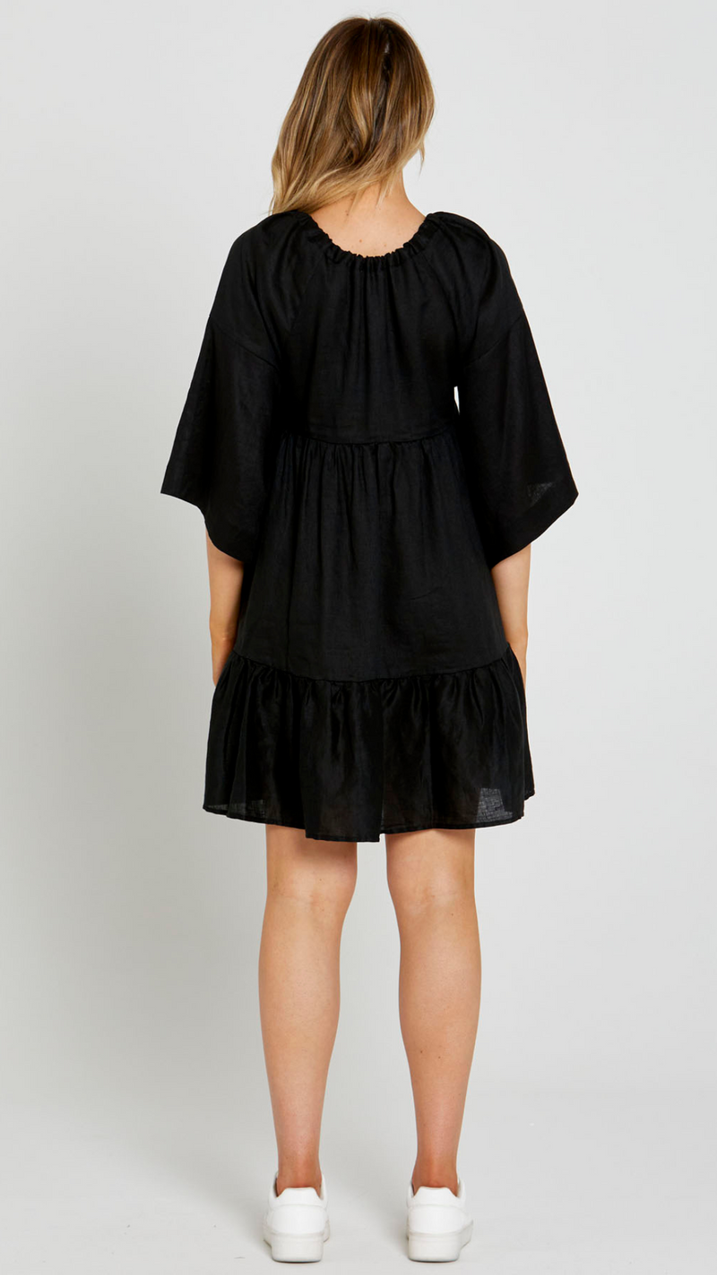 Cassie Kaftan Dress (Black)